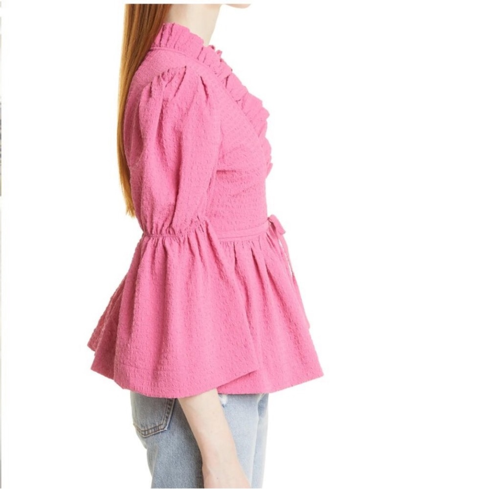 Pink Ruffle Wrap Blouse byTimo - Picture 5 of 5